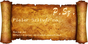 Pieler Szilvána névjegykártya